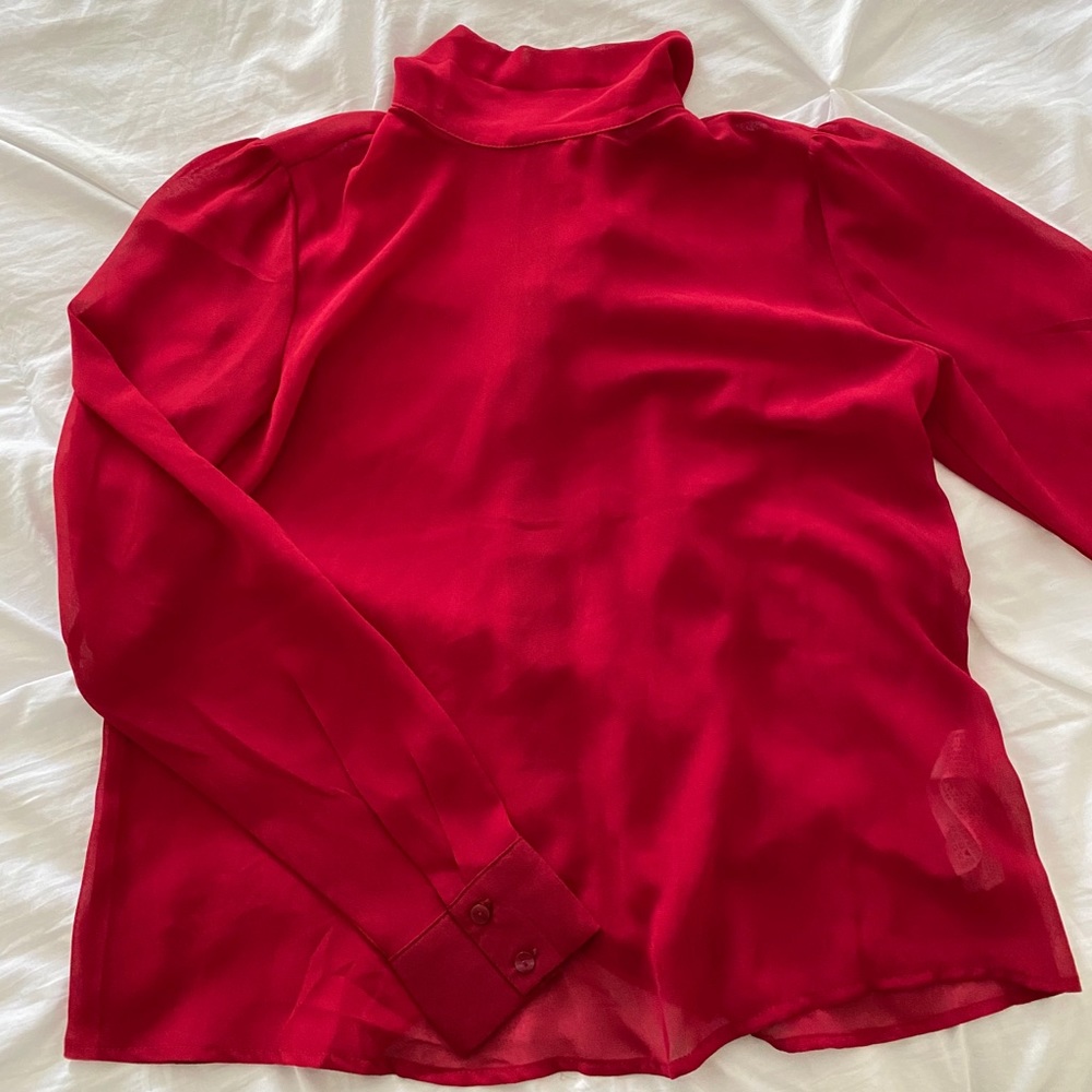RED SHEER BLOUSE❤️